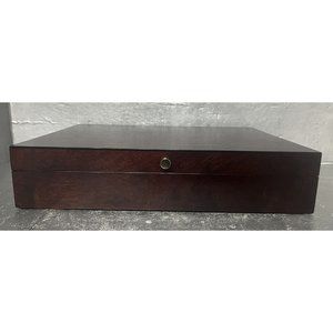 Reed & Barton Eureka Silverware Wood Storage Flatware‎ Chest Dark Wood